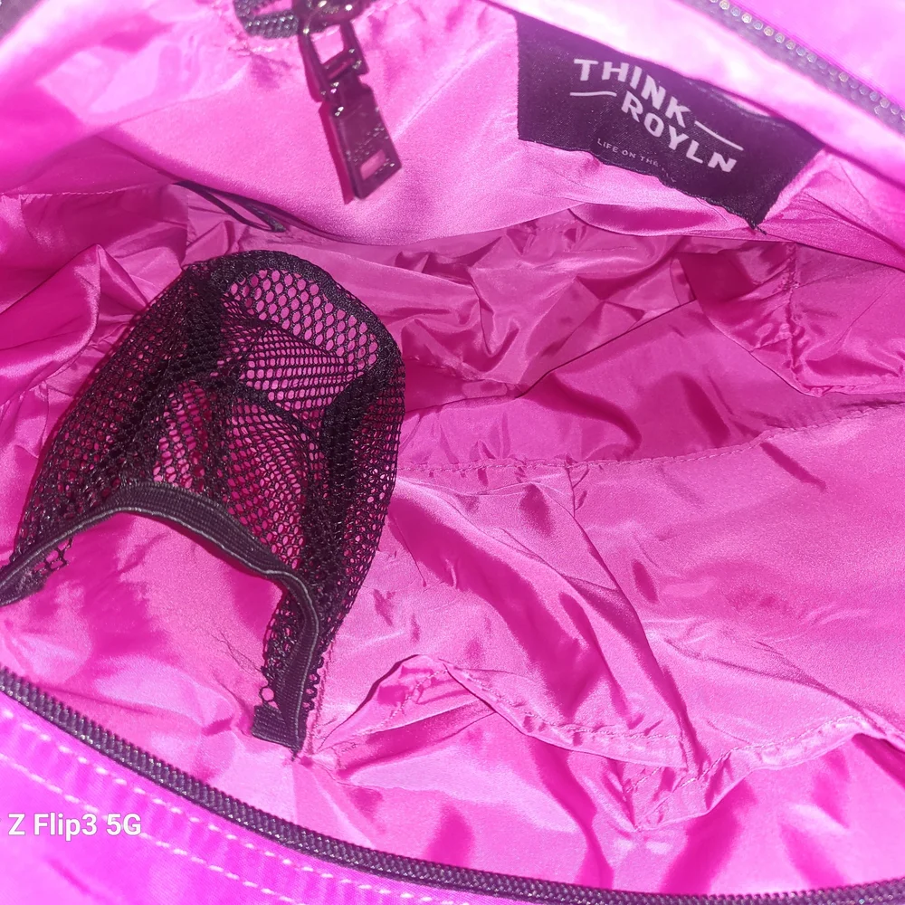 THINK ROYLN Pink, White, and Black Quilted Tote - Picture 3 of 5